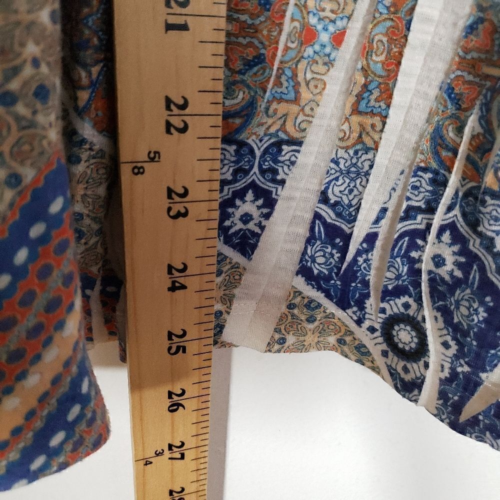 Apt. 9 90s Y2K Boho Print Peplum Blouse Size L - Picture 5 of 6